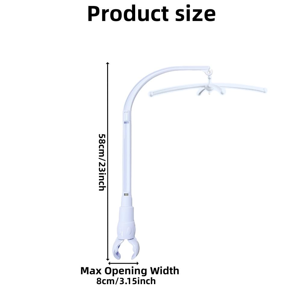 DIY mobilne ramię do łóżeczka dziecięcego 58 cm, mobilne ramię do łóżeczka dziecięcego, mobilne ramię do łóżeczka, część pazurów można regulować szerokość, dekoracja zabawki DIY (58 cm)