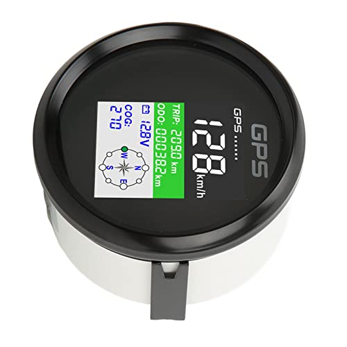 SALALIS Prędkościomierz GPS Wodoodporny Wskaźnik Prędkości dla Samochodów, łodzi, Motocykli, Velometr IP67 dla Ciągników Morskich (Czarna tarcza, czarna okładka)