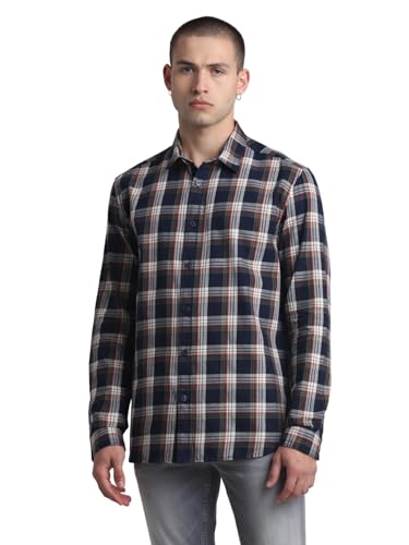 Image of JACK & JONES Men's Cotton Checke Regular Fit Shirt