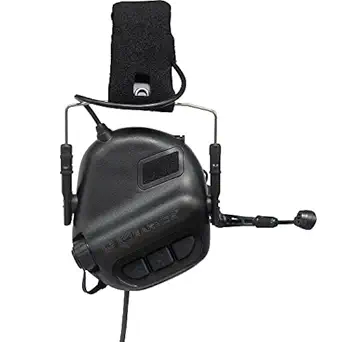 tactical headset earmuffs with microphone sound amplification black