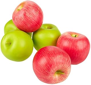 Juvale Fake Fruit – Set of 6 Artificial Apples, Artificial Fruits for Decoration