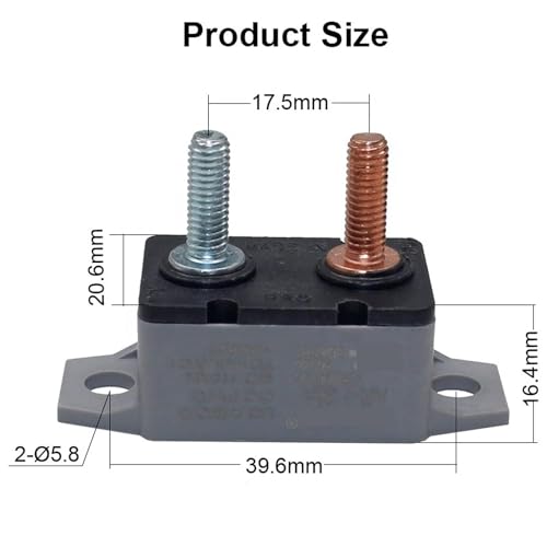 Disyuntor autorreseteable 12V 25A con cubierta de protección para batería dual 4