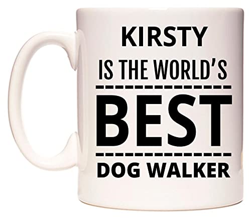 WeDoMugs Kirsty is The World's Best Dog Walker - Ceramic 11oz Coffee Tea Gift Mug Cup