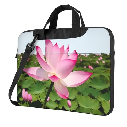 Sac pour ordinateur portable antichoc et sacoche élégante fleur de lotus avec bandoulière