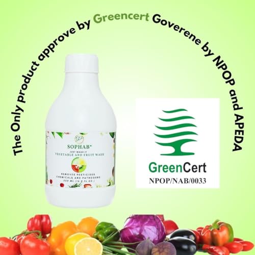 Image of 100% Natural Fruit & Veg Wash (500 ml) | Only product with GreenCert (NPOP & APEDA) | Removes Pesticides, Kills Pathogens | Antiviral, Non-Toxic, No Rewash Needed