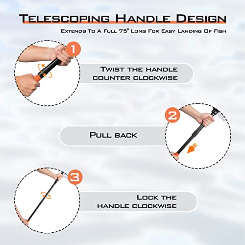 Kastking Brutus Fishing Net, Fish Landing Net, Lightweight & Portable Fishing Net With Soft Eva Foam Handle, Holds Up To 44Lbs/20Kg, Fish-Friendly Mesh For A Safe Release, Silicone L #TOP4