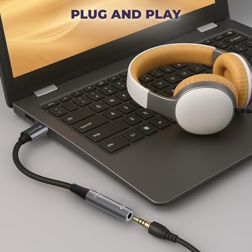 Image of Amkette Type C to 3.5mm Audio Jack Connector | DAC Chipset | Kevlar Braided Cable | Compatible with iPhone 16,15 Series & Other Type C Phones | Premium Aluminum Build | Plug & Play Compatibility