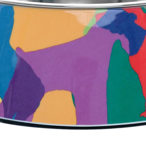 Record - Gamelle pour Chien Doggies Amovible en Acier Inoxydable et Mélamine. Bol coloré doté de Pads en Gomme antidérapante. Passe au Lave-Vaisselle. Large - Ø 22 cm, capacité 700 ML – vue 5