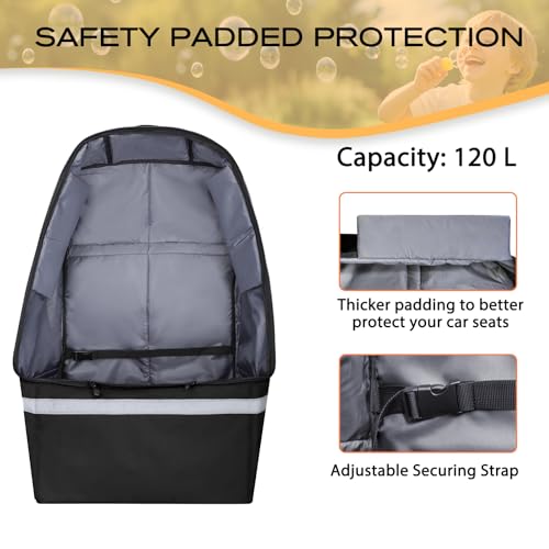 laripop car seat travel bag for airplaneinfant seat travel bag with shoulder strappadded car seats backpack with reflective stripeslarge carseat carrier bag travel car seat cover black