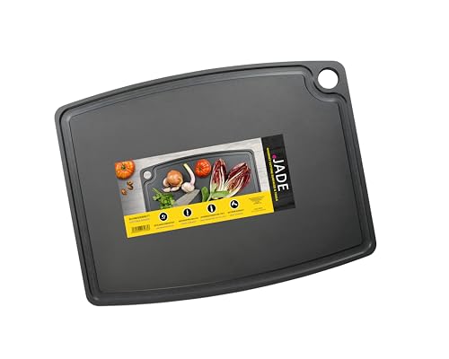 JADE Schneidebrett Gourmet Professional, Zellulose-Laminat, mit Saftrille, beidseitig verwendbar, spülmaschinenfest, hygienisch, messerschonend, robust, hitzebeständig bis 176°C, Aufhängeöse, BPA-frei