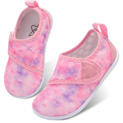 Image of LeIsfIt Toddler Water Shoes Boys Girls Barefoot Aqua Socks Kids Breathable Quick-Dry Swim Shoes for Beach Pool Surf