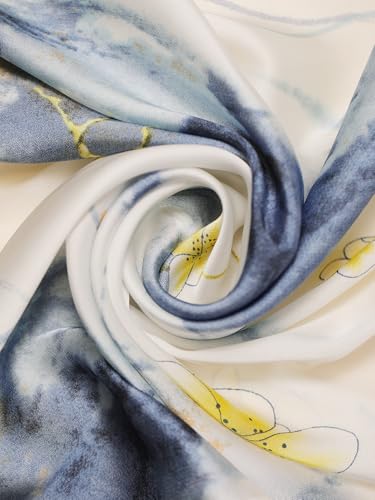 Image of Printed Poly Silken feel Scarf Stole for Women | Stylish, Soft, & Lightweight | Satin Feel Neck Scarf, Hair Scarf, Head Scarf for Women