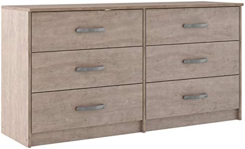 Signature Design by Ashley Flannia Scandanavian 6 Drawer Dresser, Vintage Gray