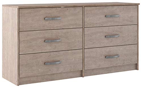 Signature Design by Ashley Flannia Scandanavian 6 Drawer Dresser, Vintage Gray