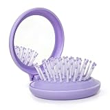 Arthaxi Mini Hair Brush Mirror Combo, Compact Purse Size, Elegant Violet Purple, 1-Pack