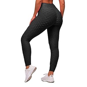 Memoryee Women’s Honeycomb Waffle Leggings Ruched Butt Lift High Waisted Chic Sport Tummy Control Plus Size Workout Gym Yoga Stretchy Pants