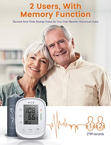 Aile X5 Blood Pressure Monitor,Aile Blood Pressure Machine Upper Arm Large Cuff(8.7"-16.5"Adjustable),Automatic High Blood Pressure Cuff thumb #4
