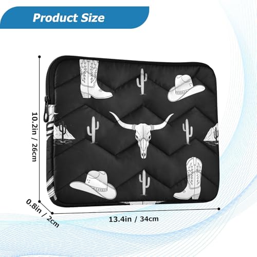 Funda para portátil de 13-14 pulgadas con diseño Western miniatura 3
