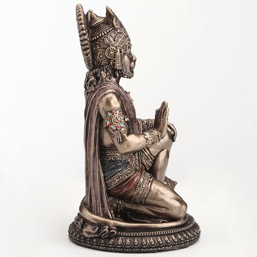 Estatua Hanuman de Resina y Bronce 3.75 pulg. miniatura 6