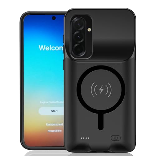 Battery Case for Galaxy A36/A56, Upgraded 10000mAh Rechargeable Portable Extended Battery Pack Supported Qi Wireless Charging Case Compatible with Galaxy A36/A56(6.7 inch) Charger Case (Black)