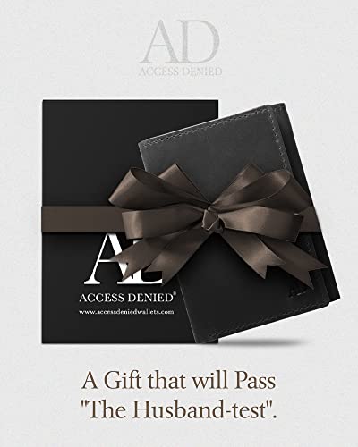 Access Denied Trifold Wallets For Men Rfid - Genuine Leather Slim Mens Wallet With Id Window Front Pocket Wallet Gifts For Men #TOP5