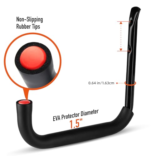 Garagenhaken, 6 Stück Wandhalterung Garagenaufbewahrung Werkzeugaufhänger mit 9,8 Jumbo-Arm, Hochleistungs-Werkzeugaufhänger, für Gartengeräte, Leitern, Fahrräder, sperrige Gegenstände - 25x23CM