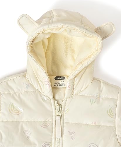 Image of Mi Arcus Purple Baby Puffer Jacket with Stand Collar for Girls Kids Infants Toddlers