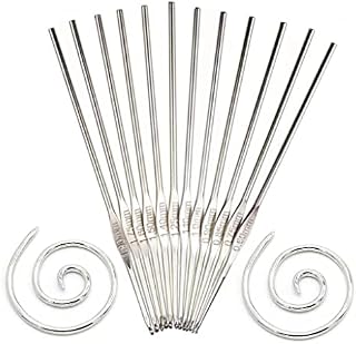 14 Pcs Small Crochet Hooks Set - Fine Crochet Needles - Spiral Cable Knitting Needles - Small Locking Hook Crochet + 2 Curved Tapestry Needles -Small Crochet Hooks for lace Making