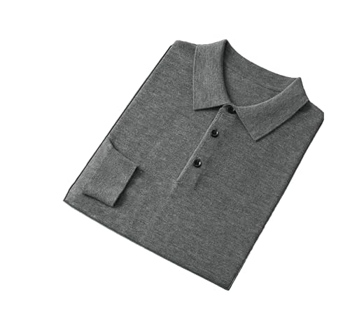 Men's Merino Wool Sweater Winter Cashmere Knitwear Casual Loose Pullover Warm Soft Tops Gray