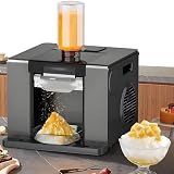 Macchina professionale per ghiaccio tritato - Macchina per ghiaccio a neve soffice con contenitore di alimentazione da 750 ml, 3 porzioni preimpostate, controllo intelligente della velocità, spes