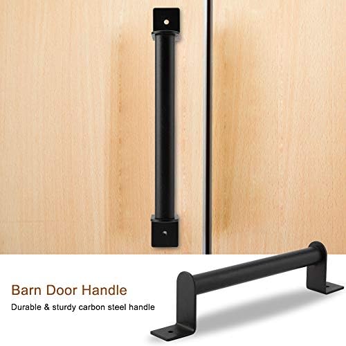 Black Heavy Duty Barn Door Handle Pull Set Carbon Steel Barn Door Hardware with Screws for Sliding Barn Door Closet Wooden Gate
