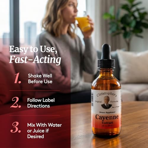 Image of Christopher's Original Formulas Cayenne Extract - 2 fl oz Liquid | Premium Herbal Supplement for Wellness