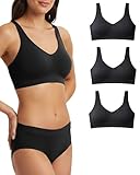 Risalti Soutien Gorge sans Armature Épaules Large 3 Pcs - Brassiere Femme sans Armature en Microfibre, Élastique et Confortable Seamless Bra, Top Lingerie - Made in Italy