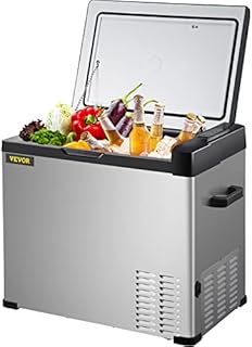VEVOR 12 Volt Refrigerator, Portable Refrigerator (-4℉~68℉) With APP Control Car Compressor Fridge Cooler 12V/24V DC and 110-220V AC For Camping, Road Trip, Travel, Boat, Skincare, Outdoor and Home (53 Quart)