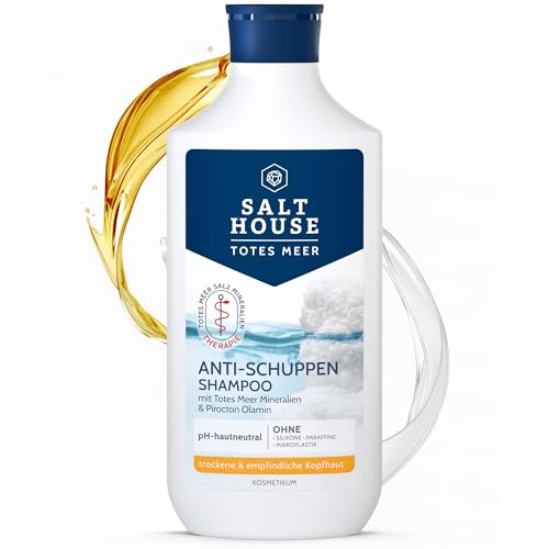 Salthouse Totes Meer Therapie Anti-Schuppen Shampoo, reduziert Neubildung von Schuppen, mit Aloe Vera für sensible Kopfhaut, 250ml