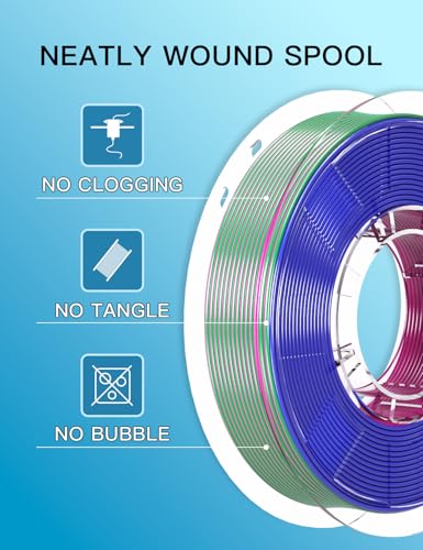 Image of PINBALL Silk Tricolor PLA 3D Printer Filament 1.75mm Shiny Multi-Color Change by Angle Filament 3D Printing PLA Filament Dimensional Accuracy + /- 0.02mm 250g*4