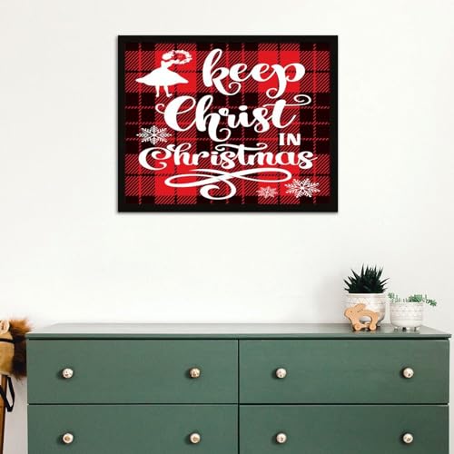 Panneau Keep Christ in Christmas en bois déco murale extérieure positive - 6