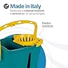 Tomaino - Secchio Lavapavimenti Doppia Vasca in Plastica - Mocio Lavapavimenti 7 litri con Strizzatore - 2 Vasche per Acqua Pulita e Sporca - Secchio Mocio Professionale e Casalingo