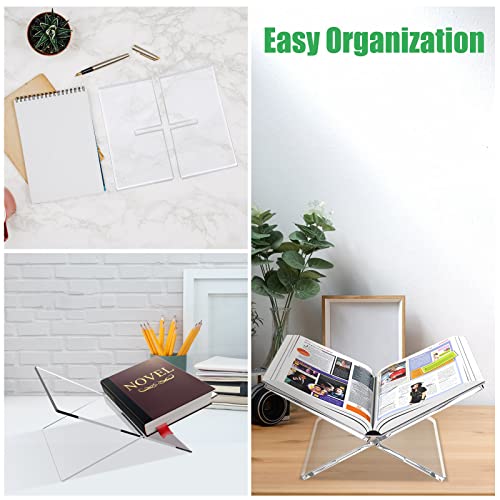 Acrylic Book Stand Transparent Clear Book Display Stand 6"X11"X4" For Cookbook Art Book Bible Guest Book, Cookbook Holder Textbook Stand(2 Pack) #TOP5