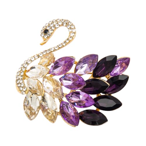 Elegant Rhinestone Swan Brooches Pin, Crystal Swan Brooch Lapel Pins