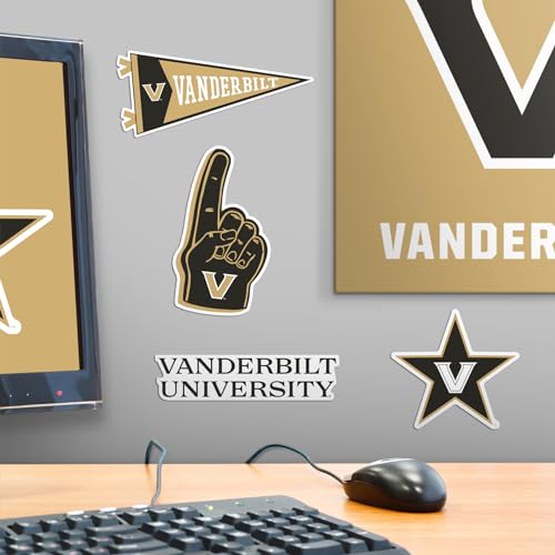 Image of Vanderbilt University Commodores 10ct Mixed Logo and Spirit Vinyl Sticker Pack for Laptop Water Bottle Tablet Scrapbooking Skateboard Indoor Outdoor Decals