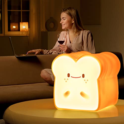 Mivani Baby Night Light, Cute Bread Toast Lamp For Kids Room, Timer Auto Shutoff, Aaa Battery Operated, Silicone Led Nightlight, Kawaii Bedroom Decor, Birthday Gifts For Teen Girls #TOP6