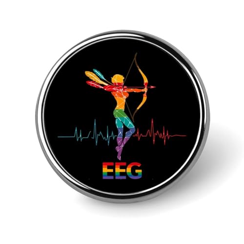 Archer Heartbeat Archery Bow Bowhunting Hunting Brooch Pins for Women Men Fashion Badge Lapel Pins for Party Wedding