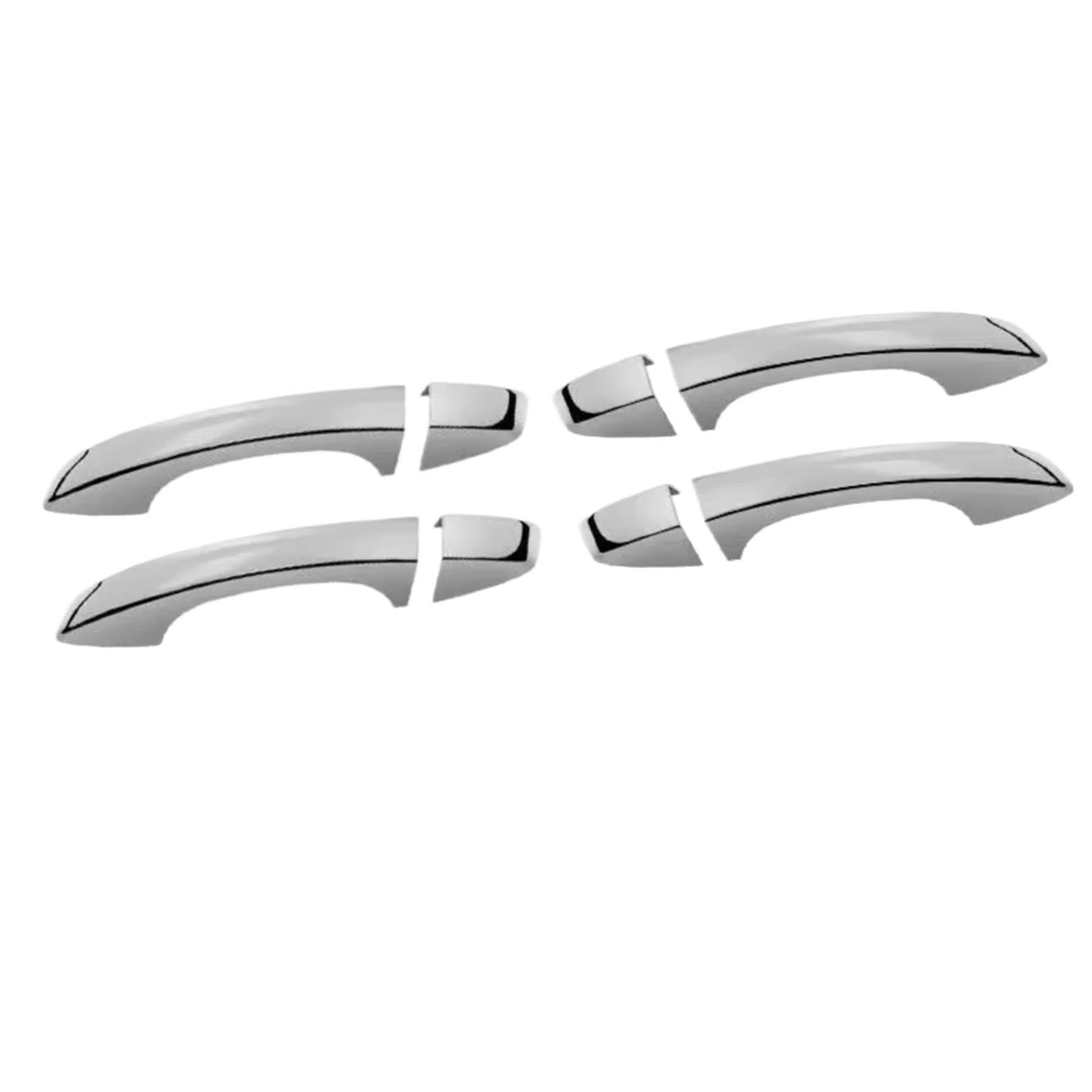 for Skoda for Octavia A7 2014-2024 Glossy Black Chrome Car Side Door Handle Cover Trim Sticker Styling Accessories Car Exterior Door Handle(Silver 0 Button)