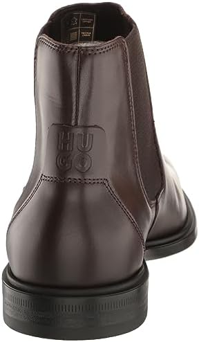 HUGO Mens Kerr Shiny Leather Chelsea Boot Hiking Shoe, Deep Brown, 9 US | Image 2