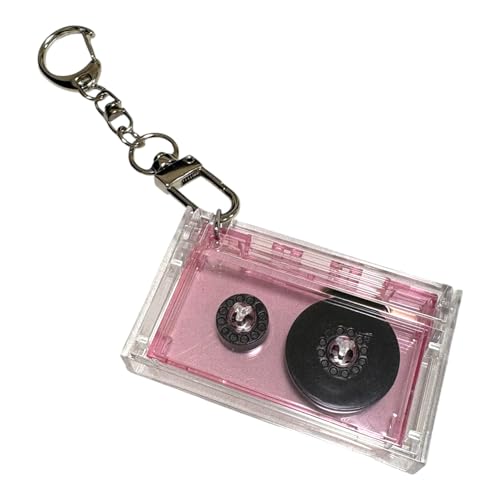 [ctunk] NFCキーホルダー 音楽キーホルダー 推し活 カセットテープ 1個 (ピンク)