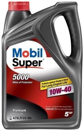 Mobil Super 120757 10W-40 Premium Motor Oil For Long Engine Life (5-Quart Jug) - [Case of 3] - NEW