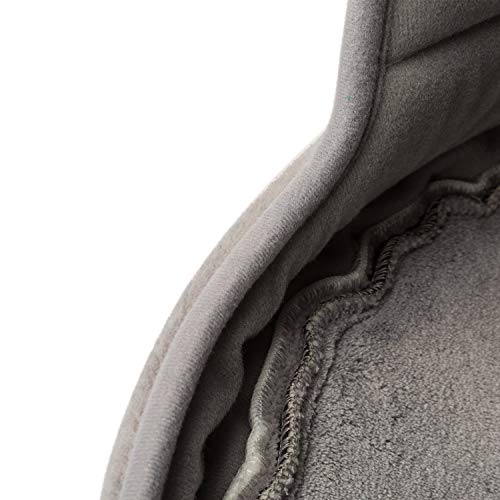 Hollypet Coral Velvet Cat Bed, 16×16×12.5 Inches 2 In 1 Foldable Cave, Self-Warming High Elastic Foam Pet Bed For Cats, Light Gray #TOP4