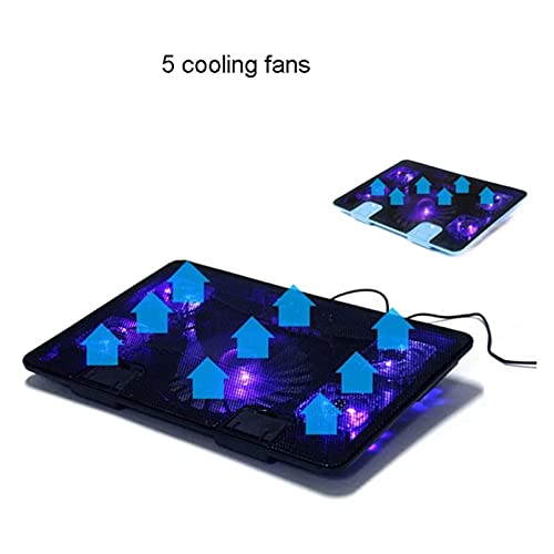 Base de refrigeración para notebook 12-15.6" 5 ventiladores LED miniatura 7