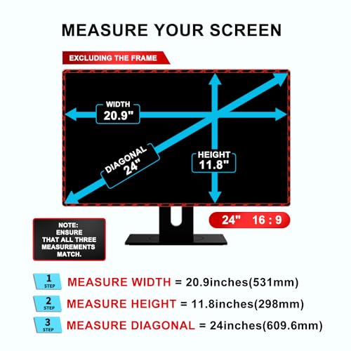 Filtro de tela de privacidade de computador de 24 polegadas - adequado para monitor panorâmico com p